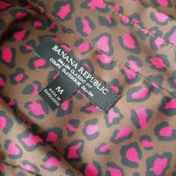 BANANA REPUBLIC | Dillon Classic Fit Animal Print Top Button Down Shirt Sz M - Picture 7 of 8